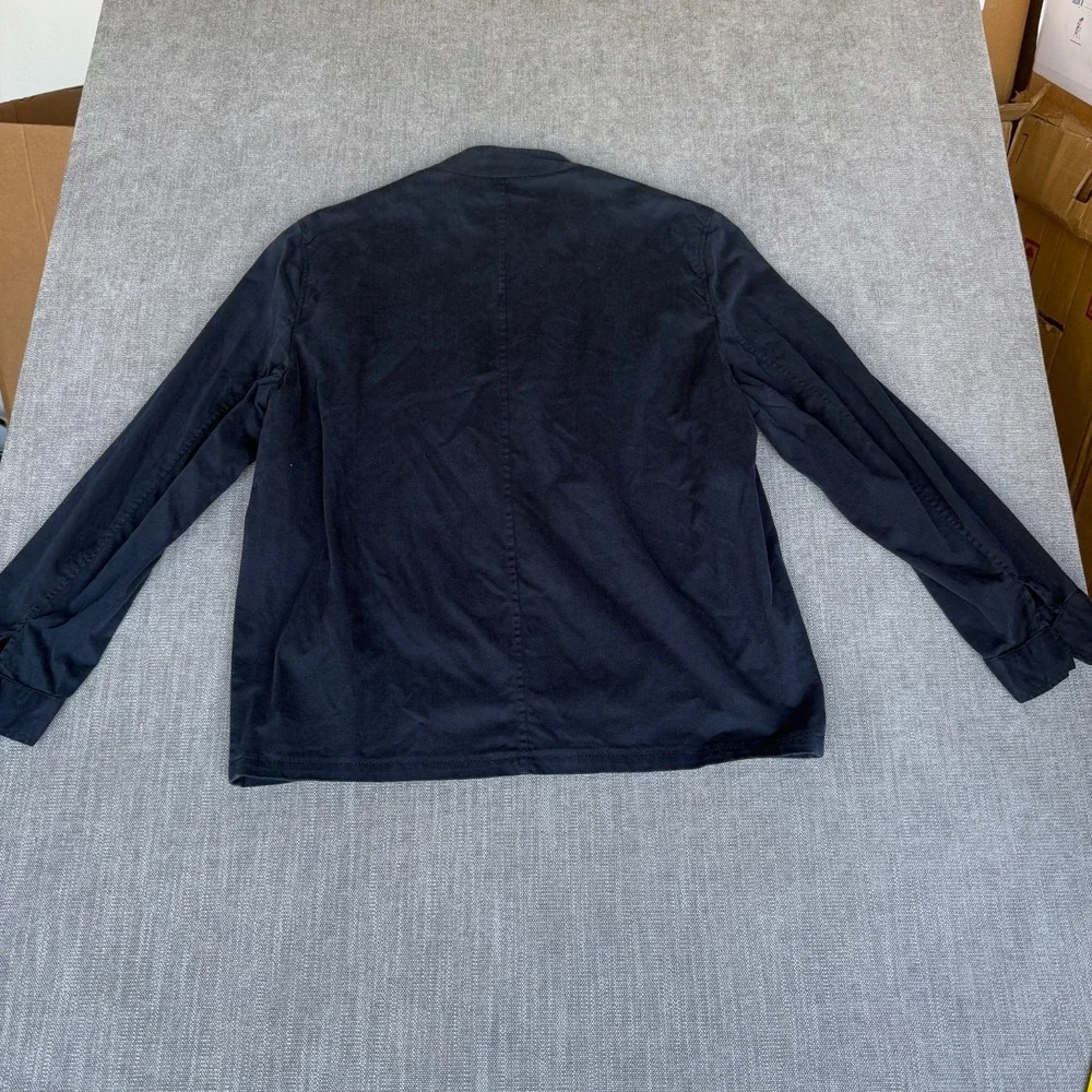 Mens Bomber Jacket Large Blue Long Sleeve Everyday Casual Full Zip Outerwear